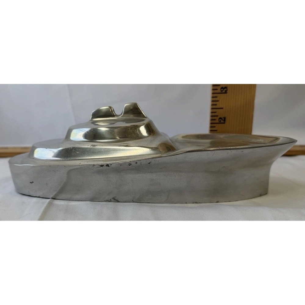 Art‎ Deco Mid Century Modern Cast Aluminum Yacht Cabin Cruiser Ashtray
